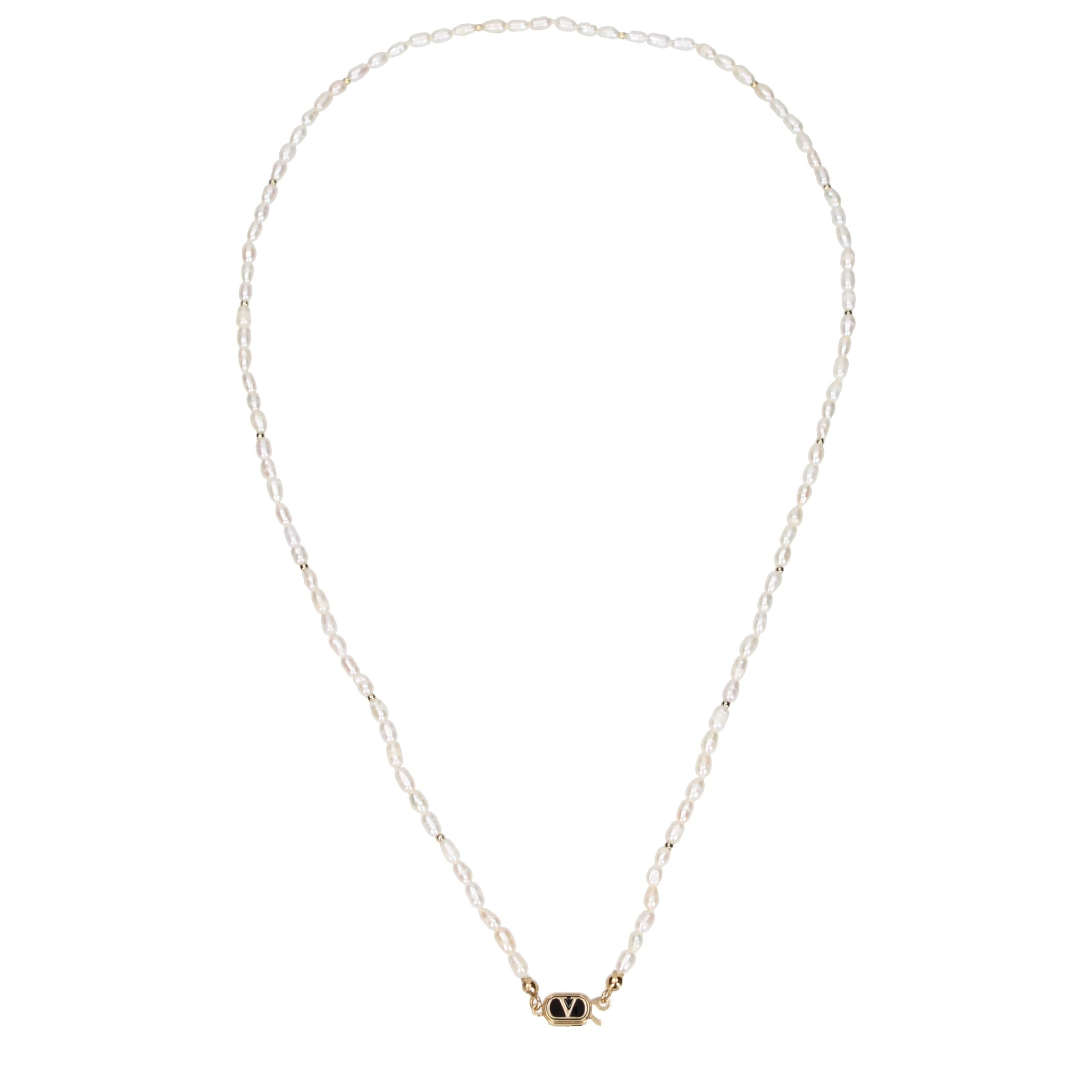 Valentino Garavani White Metal Necklace