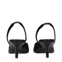 Amina Muaddi Black Leather Pumps