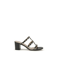 Valentino Garavani Black Calf Leather Bos Taurus Platform Sandals