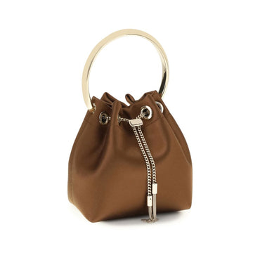 Jimmy Choo Brown Silk Shoulder Bag