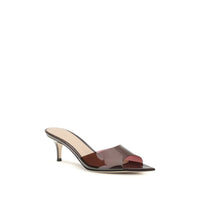 Gianvito Rossi Bordeaux Polyurethane Stiletto Heel Sandals