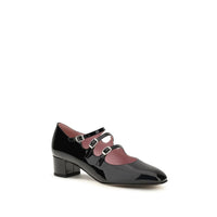 Carel Paris Gold Calf Leather Bos Taurus Mid Heel Pumps
