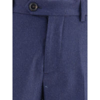 Brunello Cucinelli Blue Fleece Wool Pants