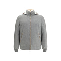 Brunello Cucinelli Gray Wool Full-Length Jacket