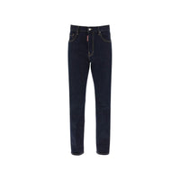 Dsquared² Blue Cotton Straight-Leg Jeans