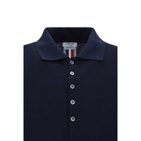 Thom Browne Blue Cotton Polo Shirt