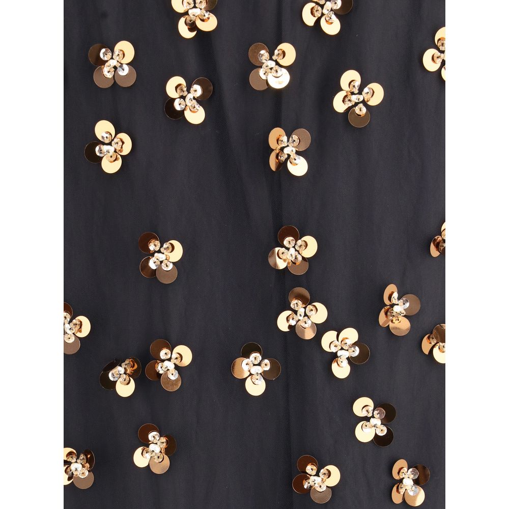 Forte_Forte Black Polyamide Midi Skirt