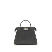 Fendi Gray Leather Shoulder Bag