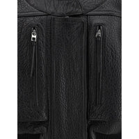 Jacquemus Black Lamb Leather Sweatshirt