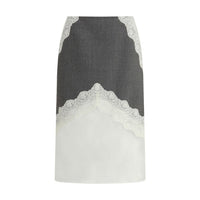 Jil Sander Gray Polyester Midi Skirt