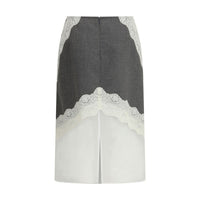 Jil Sander Gray Polyester Midi Skirt