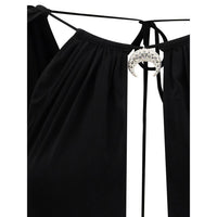 Marine Serre Black Viscose Top