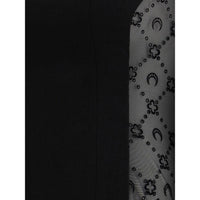 Marine Serre Black Fleece Wool Casual Dress