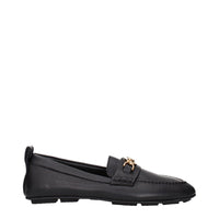 Versace Black Leather Slip-On Loafers