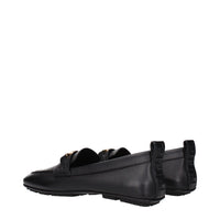Versace Black Leather Slip-On Loafers
