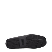 Versace Black Leather Slip-On Loafers