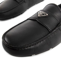 Prada Black Calfskin Slip-On Loafers