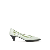 Prada Green Silk Mid Heel Pumps
