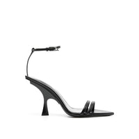 The Attico Black Silk Stiletto Heel Sandals