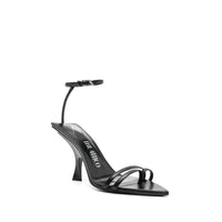 The Attico Black Silk Stiletto Heel Sandals