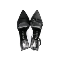 The Attico Black Silk Stiletto Heel Sandals