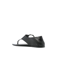 Saint Laurent Black Calfskin Strap-On Sandals