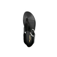 Saint Laurent Black Calfskin Strap-On Sandals