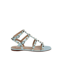 Valentino Garavani Blue Calfskin Strap-On Sandals