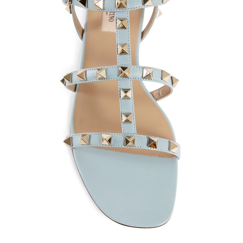 Valentino Garavani Blue Calfskin Strap-On Sandals