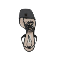 Miu Miu Black Calfskin Strap-On Sandals