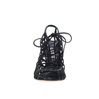 Manolo Blahnik Black Leather Strap-On Sandals