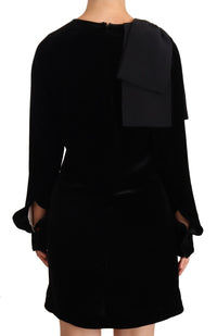 N.21 Sheath A-line Black Viscose Long Sleeves Round Neck Mini Dress