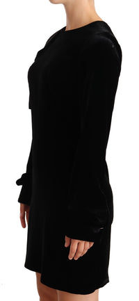 N.21 Sheath A-line Black Viscose Long Sleeves Round Neck Mini Dress