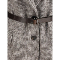 Brunello Cucinelli Brown Fleece Wool Coat