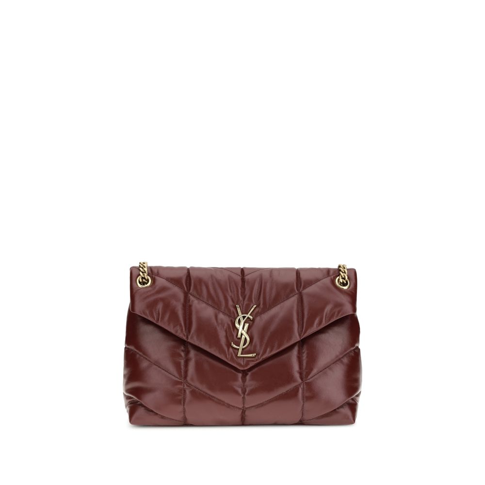 Saint Laurent Bordeaux Calf Leather Bos Taurus Shoulder Bag