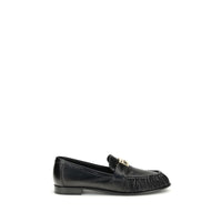 Fendi Black Calf Leather Bos Taurus Slip-On Loafers