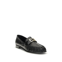 Fendi Black Calf Leather Bos Taurus Slip-On Loafers
