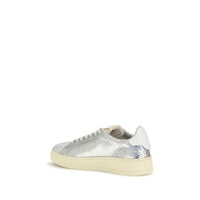 Autry Silver Calf Leather Bos Taurus Low Top Sneakers