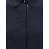 Brunello Cucinelli Blue Cotton Shirt
