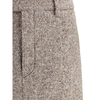 Brunello Cucinelli Brown Fleece Wool Long Skirt