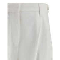 Brunello Cucinelli White Cotton Dress Pants