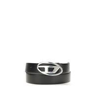 Diesel Black Calf Leather Bos Taurus Regular Belt