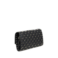 Valentino Garavani Black Calf Leather Bos Taurus Shoulder Bag