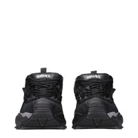 Versace Black Leather Athletic Sneakers