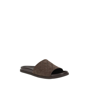 Gucci Brown Calf Leather Bos Taurus Flat Sandals