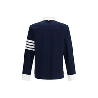 Thom Browne Blue Cotton Polo Shirt