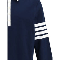 Thom Browne Blue Cotton Polo Shirt