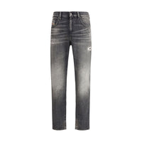 Diesel Gray Cotton Relaxed Fit Jeans