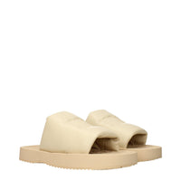Burberry Beige Leather Slippers