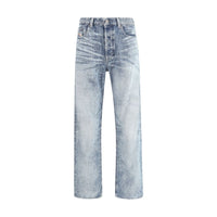 Diesel Light Blue Cotton Relaxed Fit Jeans